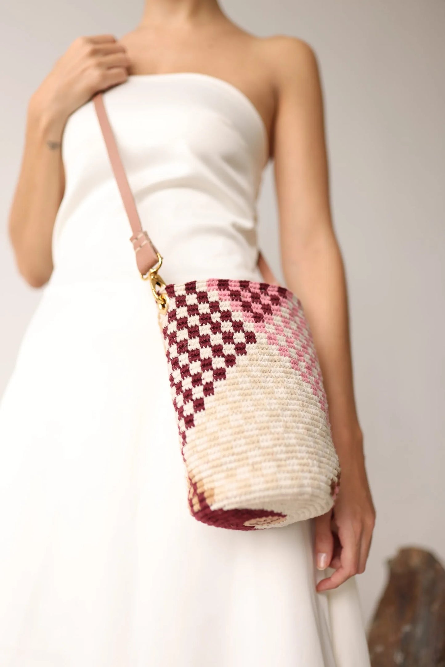 Mochila Checkers Petunia Pink Asa Cuero