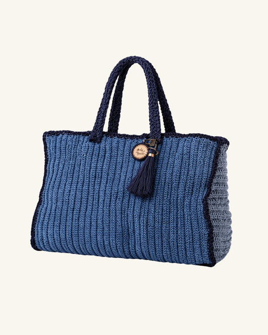 Maxi Tote en Fique Azul