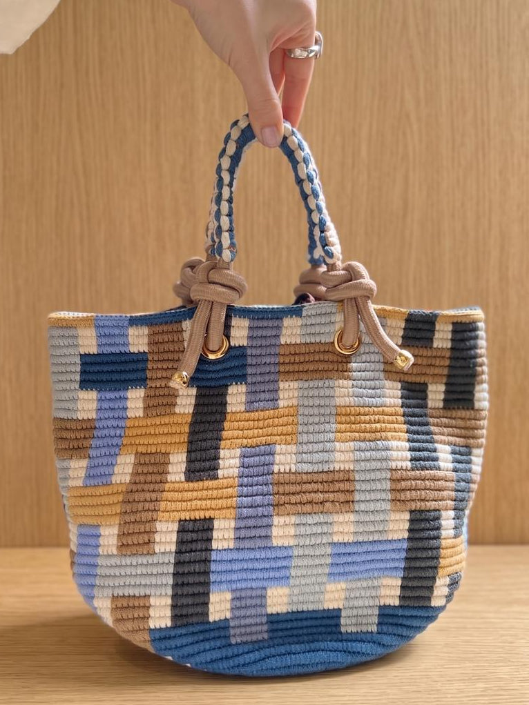 Mochila Tramas Geométricas Cordón Veranera