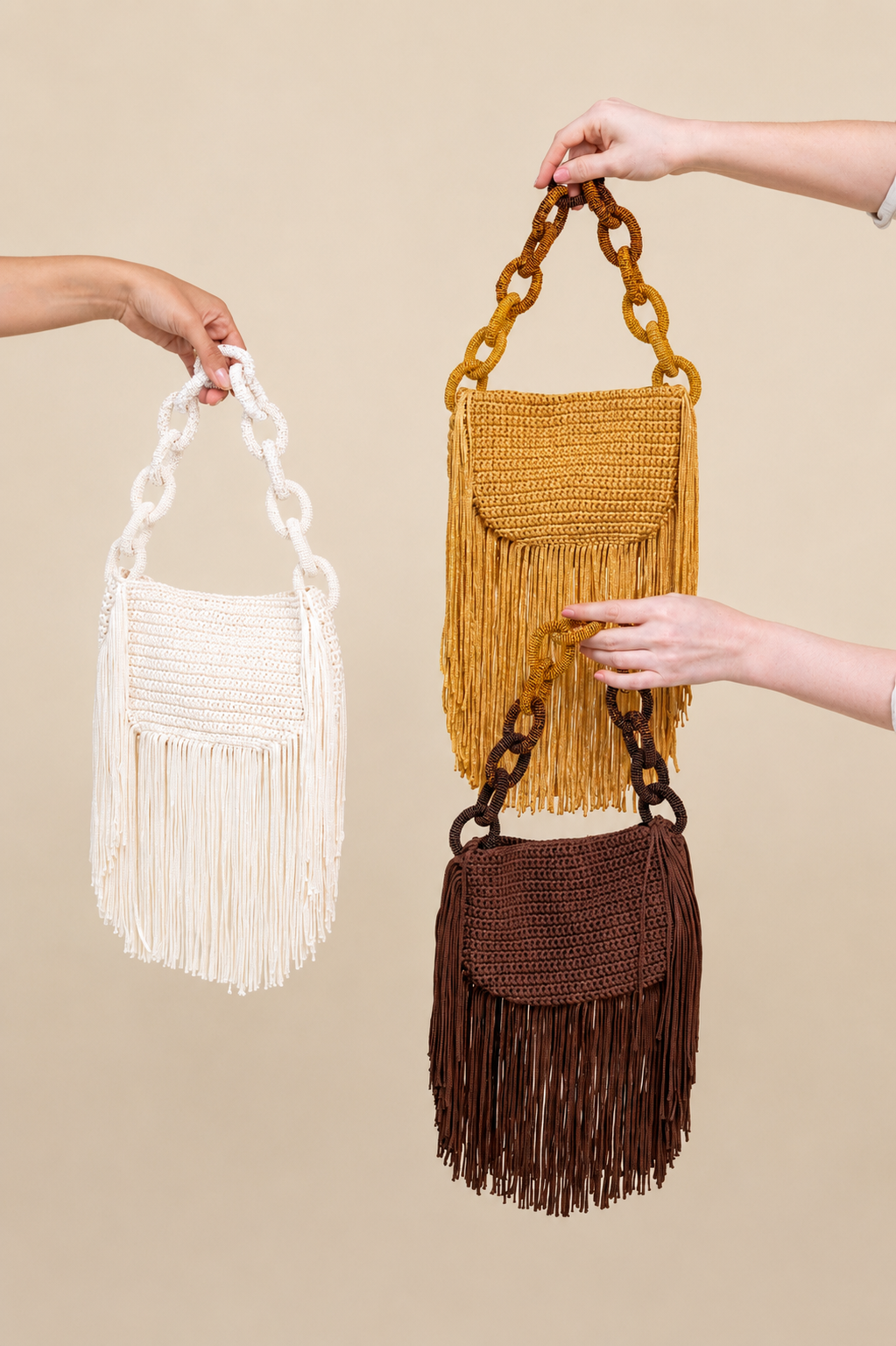 Mini Bag Flecos con Asa de Mostacillas