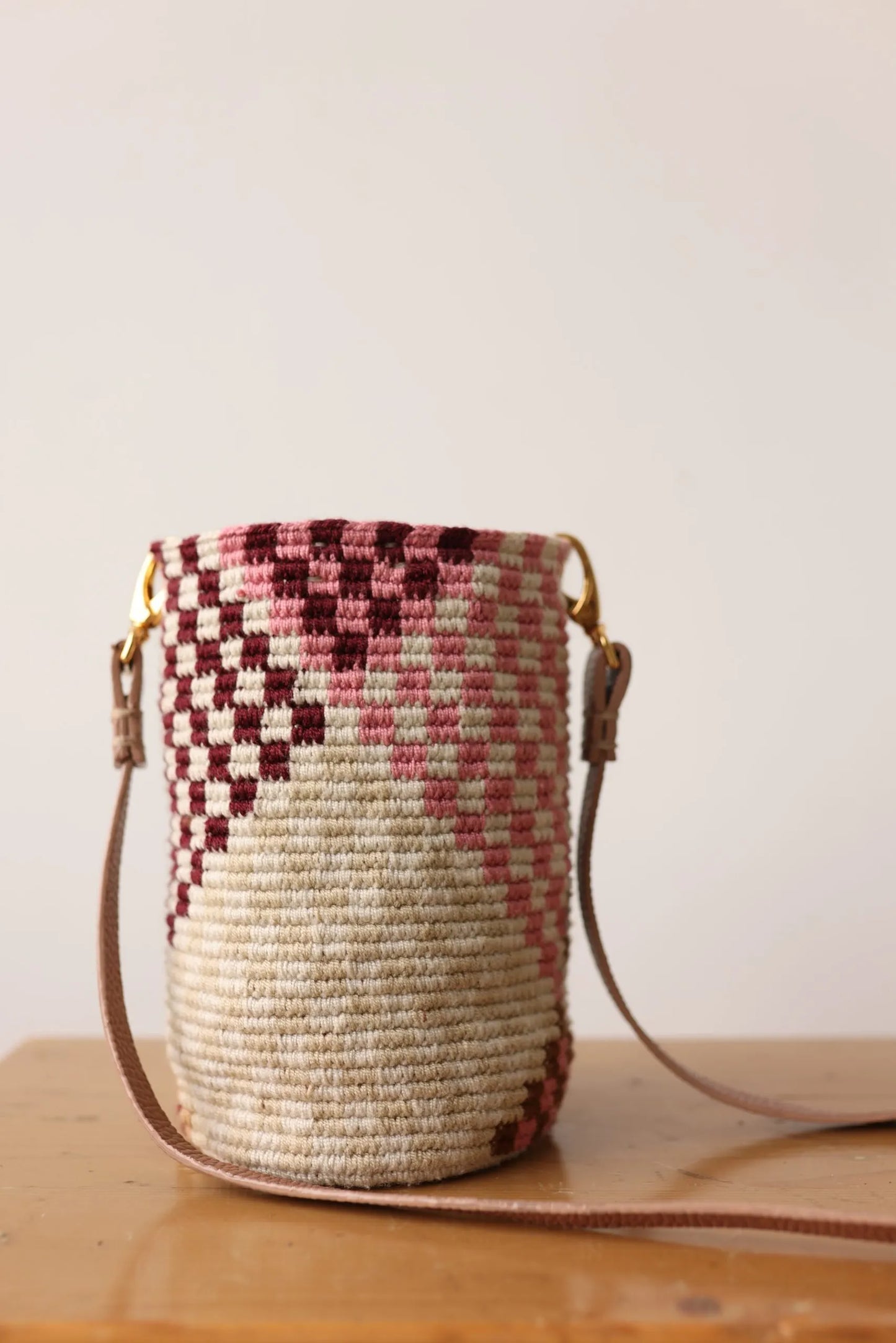 Mochila Checkers Petunia Pink Asa Cuero