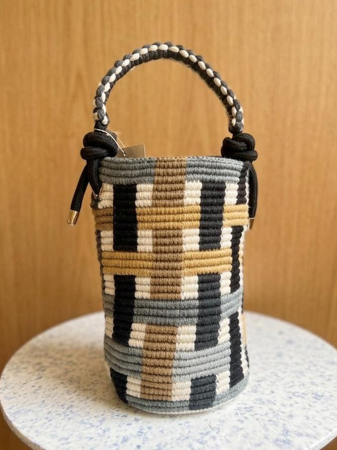 Mochila Tramas Geométricas Cordón Petunia