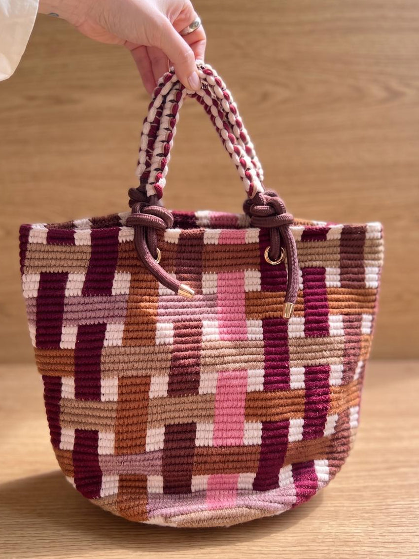 Mochila Tramas Geométricas Cordón Azalea