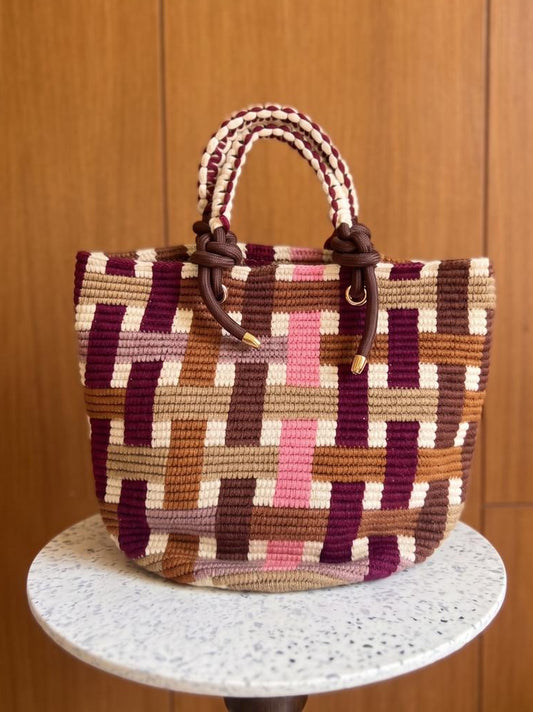 Mochila Tramas Geométricas Cordón Azalea